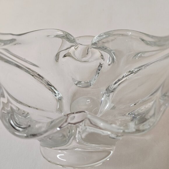 Clear Crystal Basket Split Handled Glass Vase Candy Holder - Picture 6 of 10